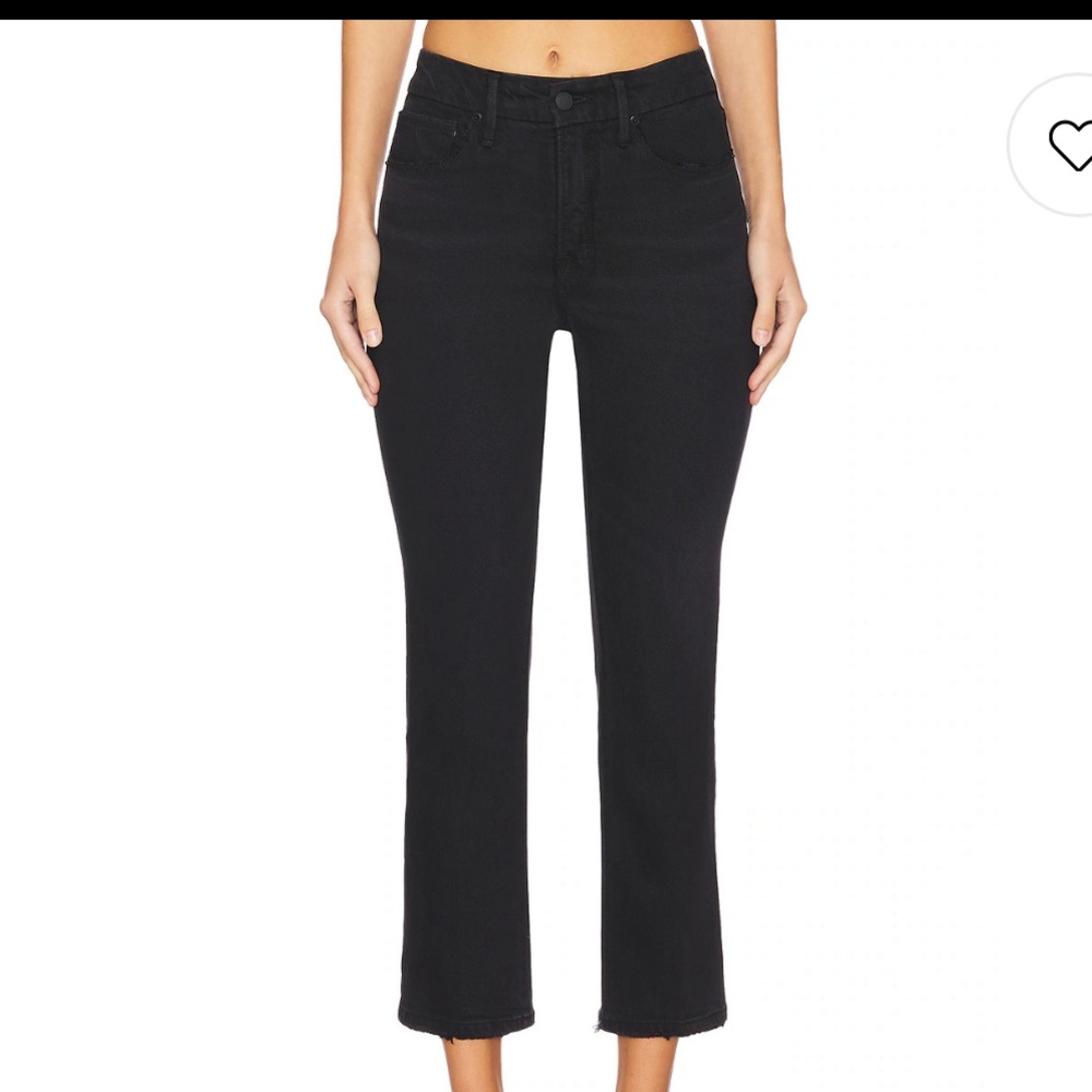 Good American Black Straight Leg Jeans